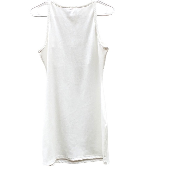 Princess Polly Womens Size 8 sleeveless racerback white ribbed mini Dress - Picture 2 of 6